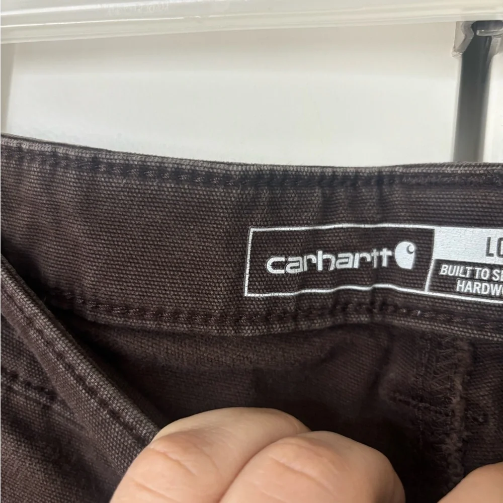 Carhartt WOMEN'S RUGGED FLEX® LOOSE FIT CANVAS WORK PANT Dark Brown - Picture 4 of 5